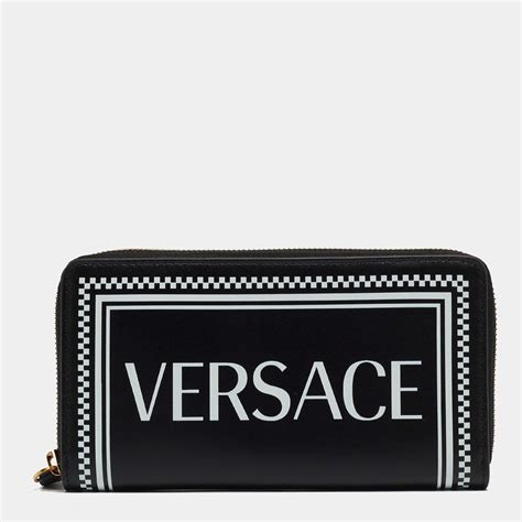 versace textured leather zip-around wallet ebay|Versace Zip.